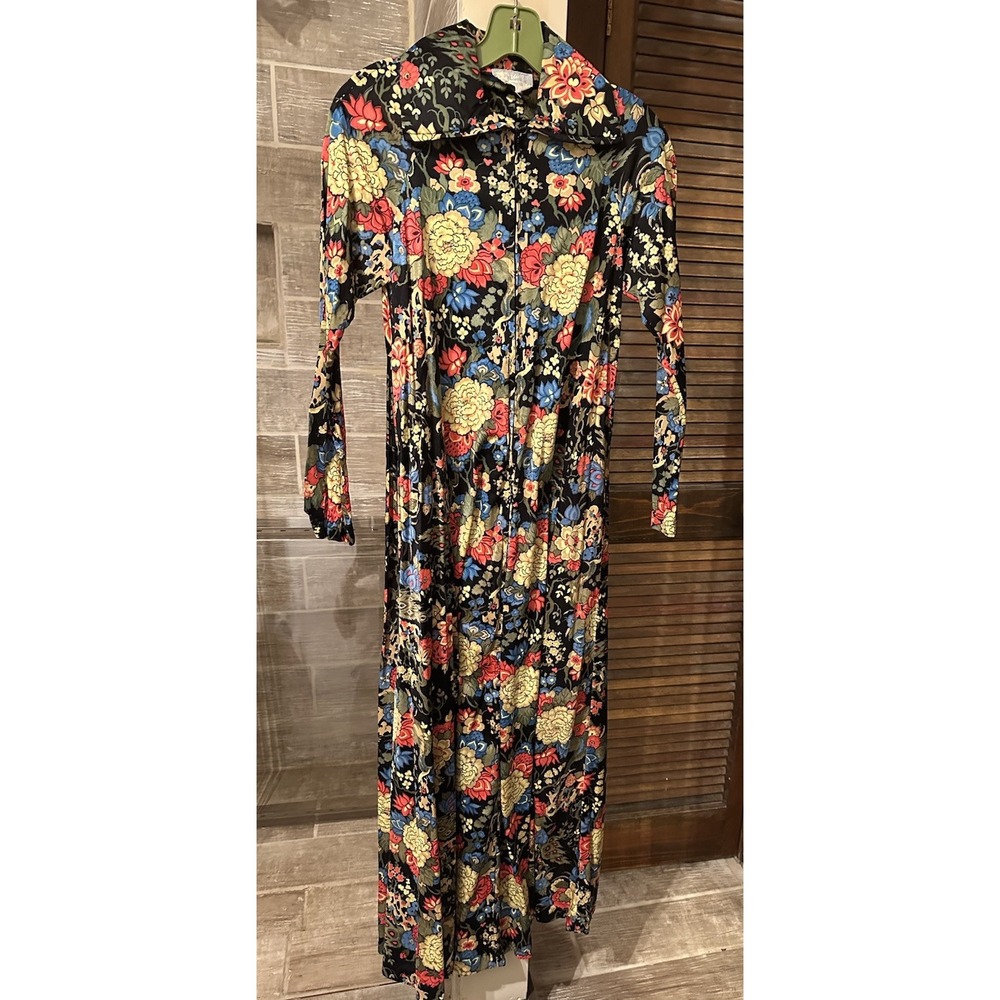 Vintage Retro Black Neon 70s Styled By Dorian Dress Gogo Small Nylon Talon Zip